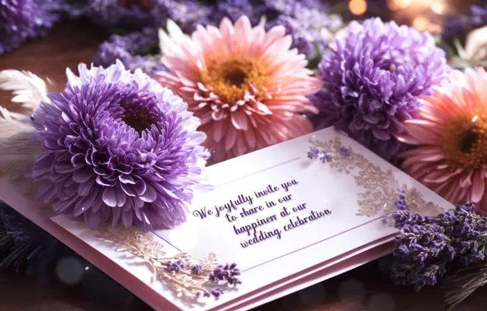 Floral Themed 3D Wedding Invitation Animation Slideshow